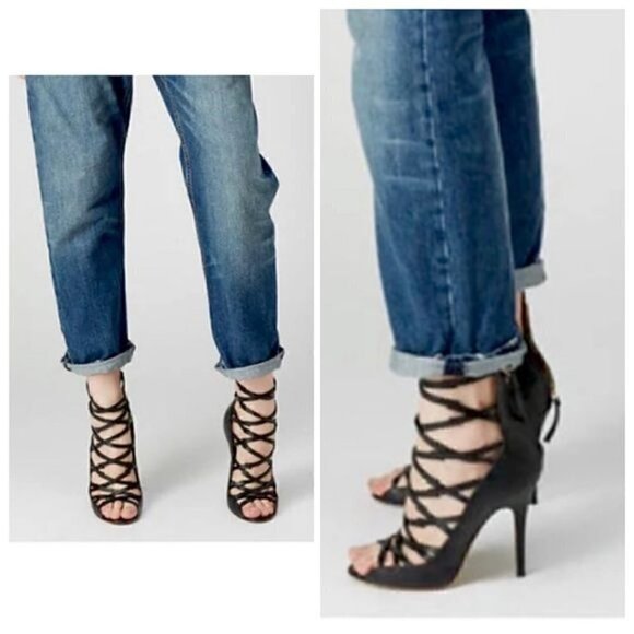 NIB Isabel Marant Paw Black Leather Heeled Sandals size 38 EU - Picture 4 of 16